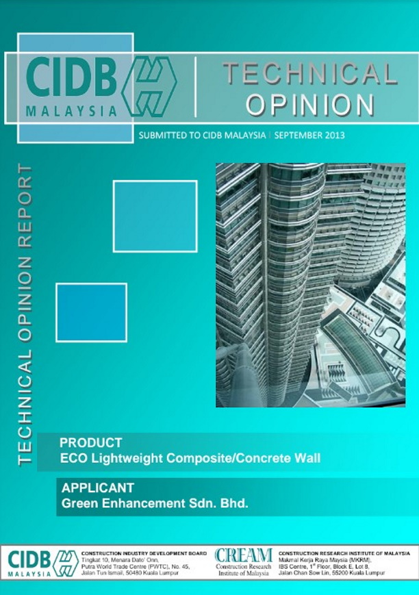 ECO Lightweight Composite/Concrete Wall by Green Enhancement Sdn. Bhd.
